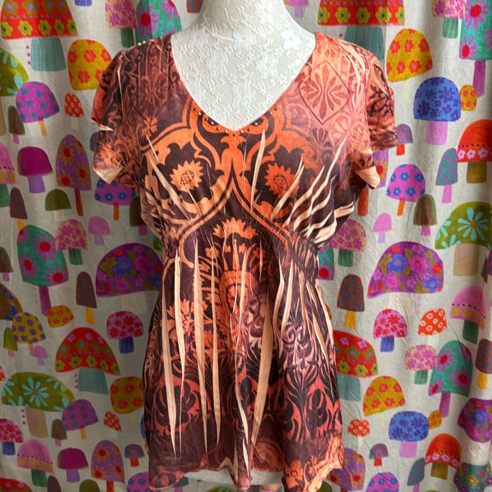 Unity World Wear Short Sleeve Blouse. Medium